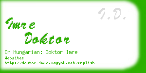 imre doktor business card